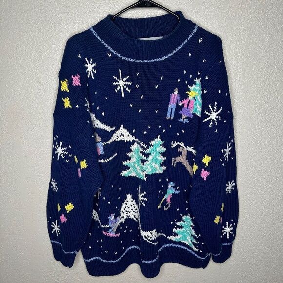 American Vintage Northern Isles Winter Sweater Womens Oversized - Picture 2 of 5